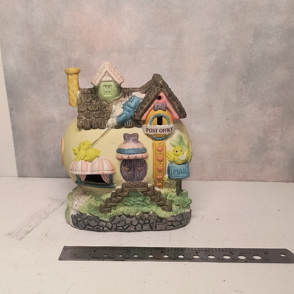 Vintage Kmart Easter Egg Bisque Porcelain Post Office Village 1992 Hand Painted